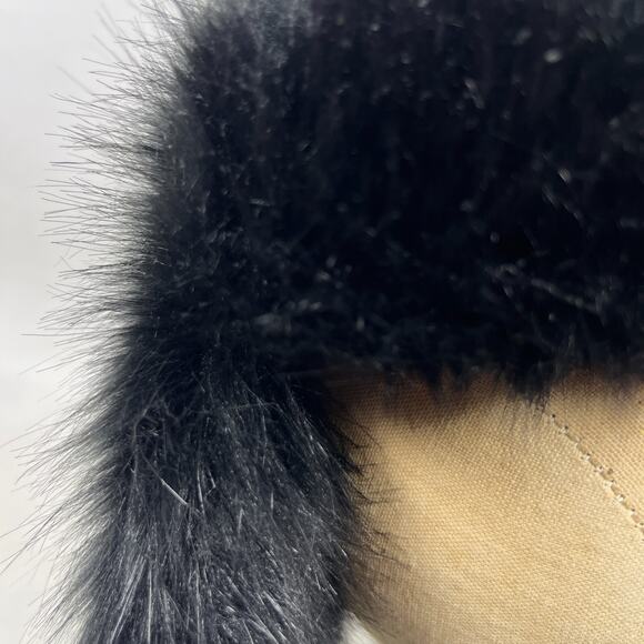 POLO RALPH LAUREN Hat Adult OS Faux Fur Trapper Chapka Ear Flap Ski Winter Black - Picture 3 of 12